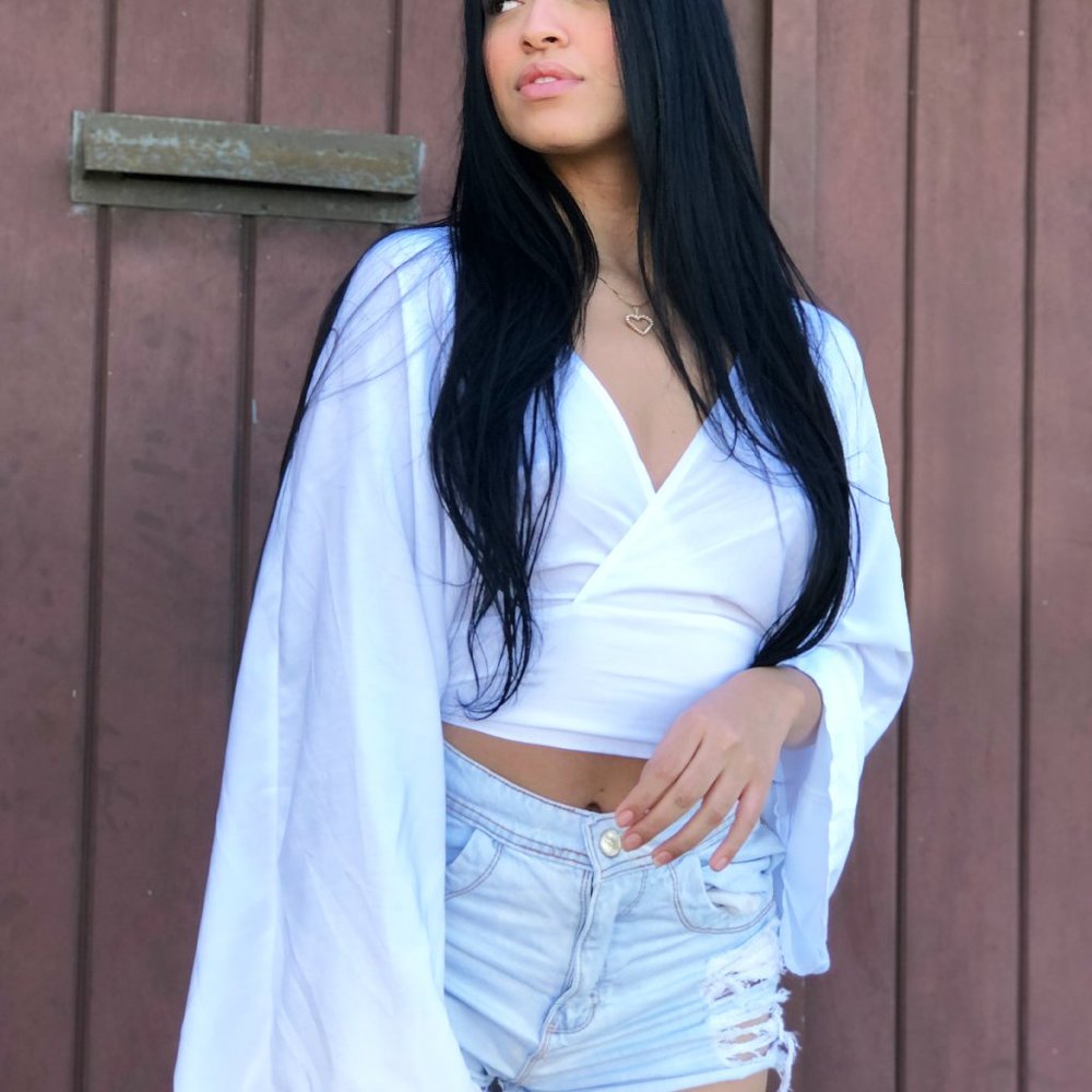 WOMEN'S WHITE TIE-BACK LOUNGE SWIM COVER-UP - Picture 2 of 4